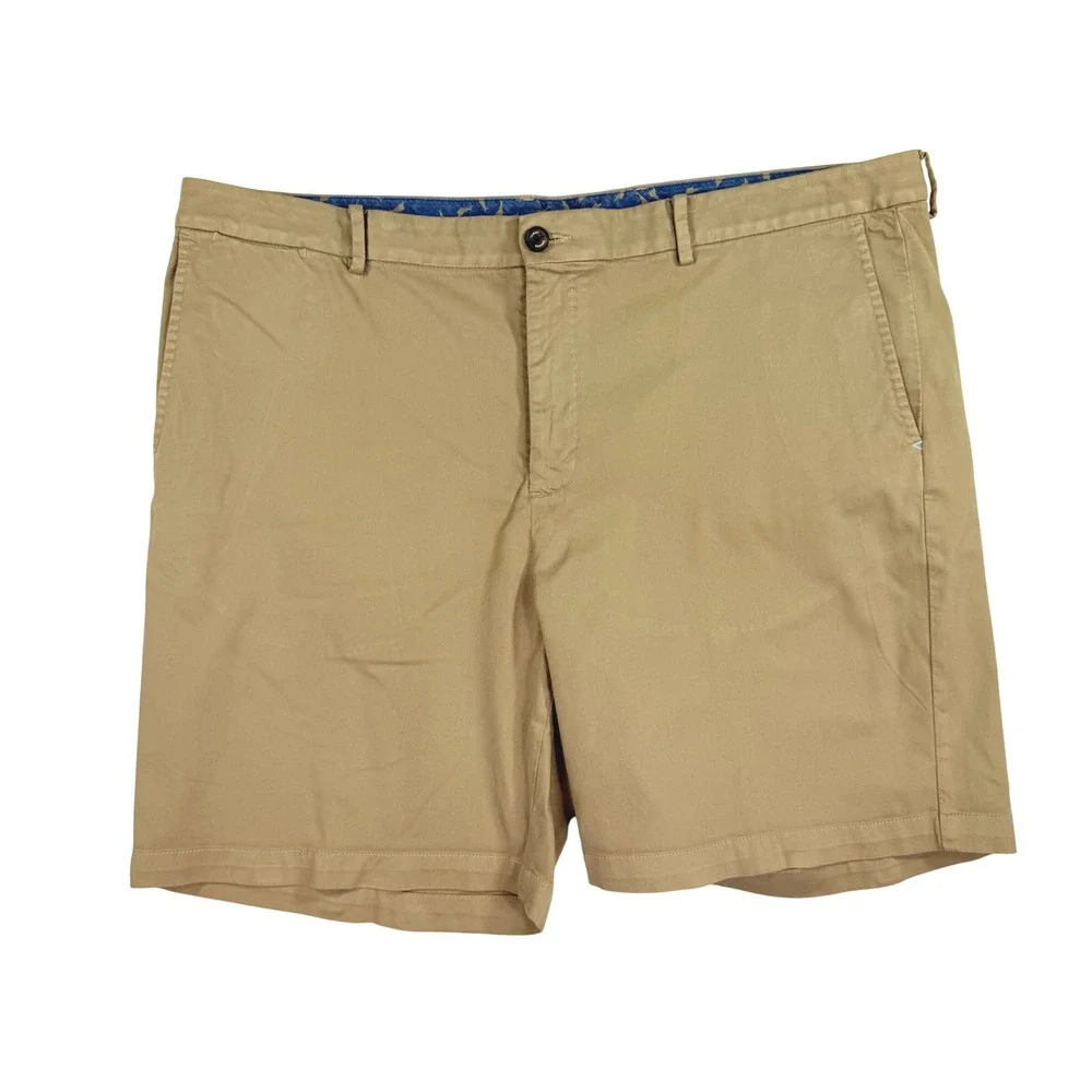 Tommy Bahama Boracay Chino Shorts Mens‎ 42 Tan Khaki Stretch Pima Cotton Blend